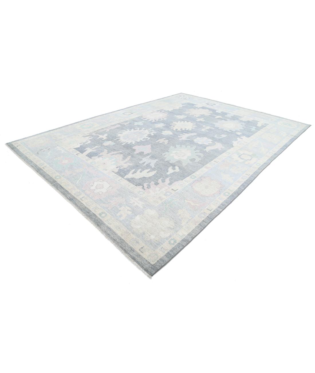 Oushak 10' 2" X 13' 10" Hand-Knotted Wool Rug 10' 2" X 13' 10" (310 X 422) / Grey / Silver