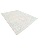 Oushak 9' 3" X 11' 10" Hand-Knotted Wool Rug 9' 3" X 11' 10" (282 X 361) / Pink / Blue