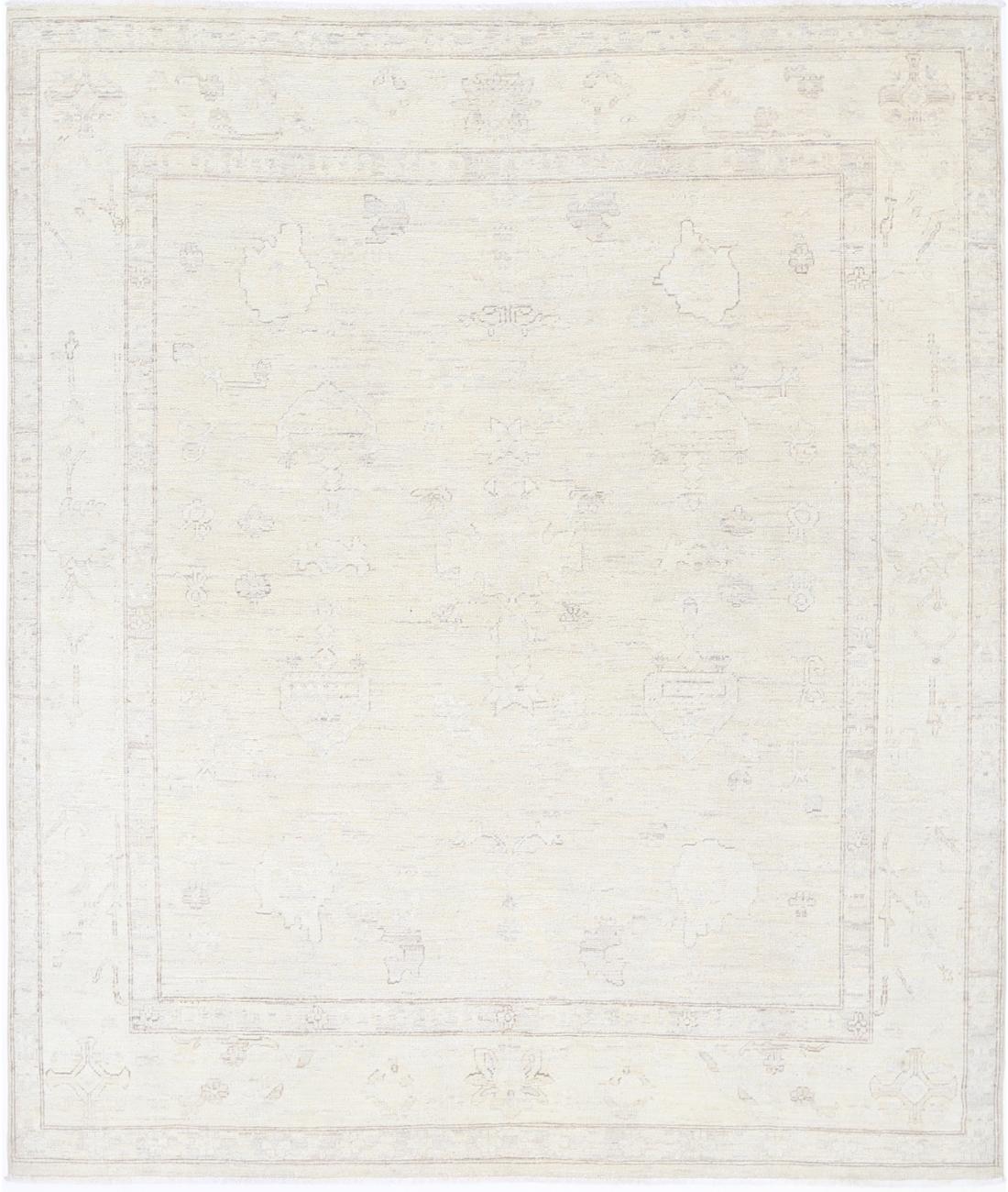 Oushak 7' 11" X 9' 3" Hand-Knotted Wool Rug 7' 11" X 9' 3" (241 X 282) / Taupe / Ivory