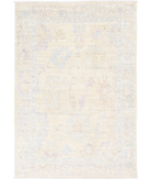 Oushak 4' 0" X 5' 11" Hand-Knotted Wool Rug 4' 0" X 5' 11" (122 X 180) / Beige / Silver