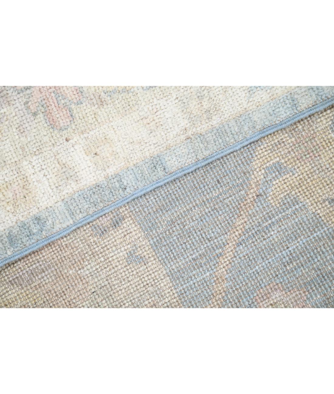 Oushak 6' 7" X 8' 1" Hand-Knotted Wool Rug 6' 7" X 8' 1" (201 X 246) / Blue / Taupe