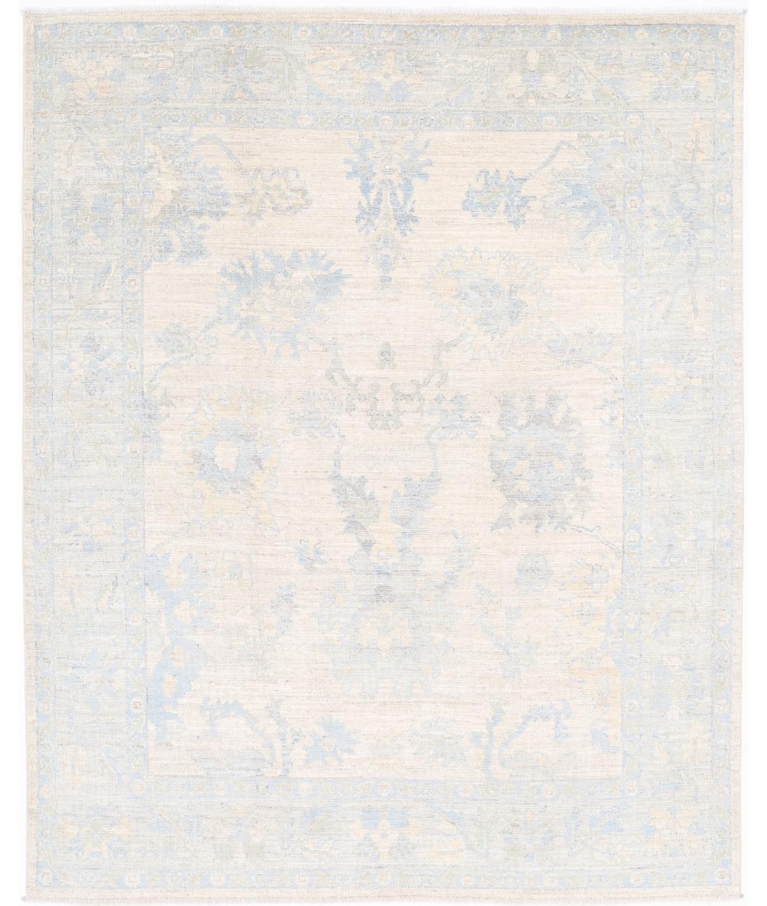 Oushak 6' 8" X 8' 3" Hand-Knotted Wool Rug 6' 8" X 8' 3" (203 X 251) / Taupe / Silver