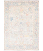 Oushak 4' 11" X 7' 3" Hand-Knotted Wool Rug 4' 11" X 7' 3" (150 X 221) / Silver / Green