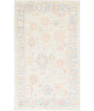 Oushak 4' 10" X 8' 2" Hand-Knotted Wool Rug 4' 10" X 8' 2" (147 X 249) / Silver / Blue