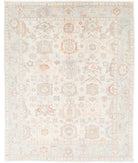 Oushak 7' 9" X 9' 9" Hand-Knotted Wool Rug 7' 9" X 9' 9" (236 X 297) / Blue / Grey