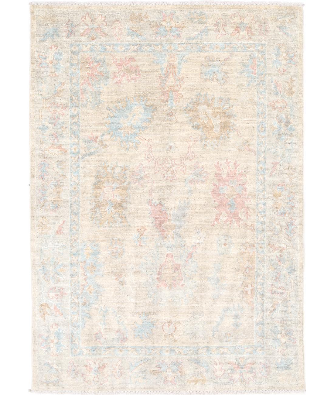 Oushak 4' 0" X 6' 0" Hand-Knotted Wool Rug 4' 0" X 6' 0" (122 X 183) / Taupe / Grey