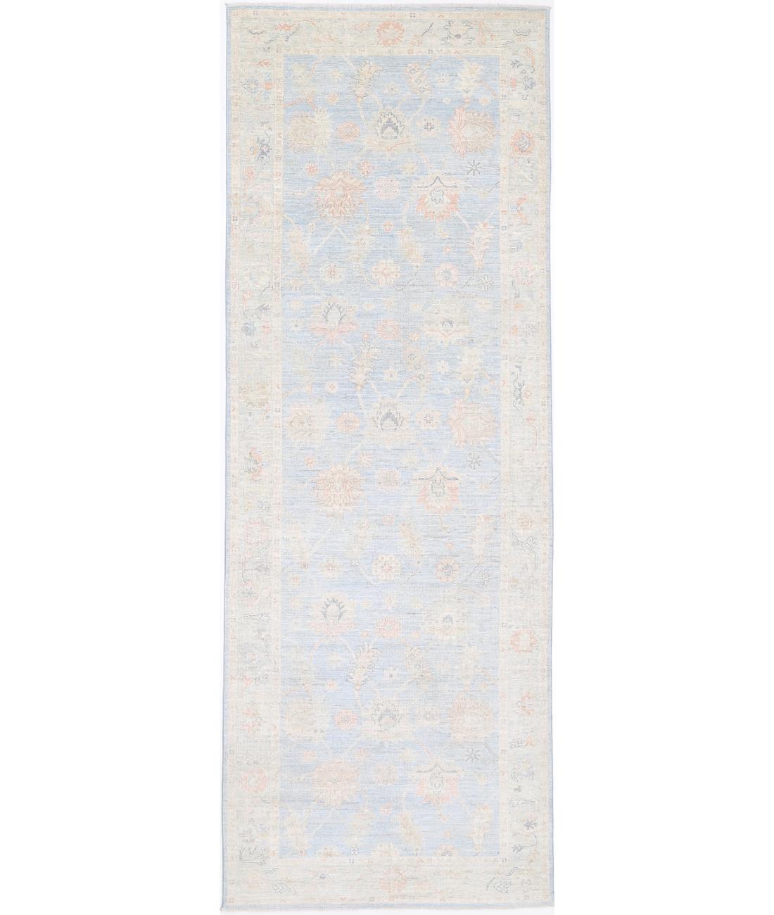 Oushak 5' 2" X 15' 11" Hand-Knotted Wool Rug 5' 2" X 15' 11" (157 X 485) / Blue / Silver