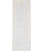 Oushak 5' 2" X 15' 11" Hand-Knotted Wool Rug 5' 2" X 15' 11" (157 X 485) / Blue / Silver