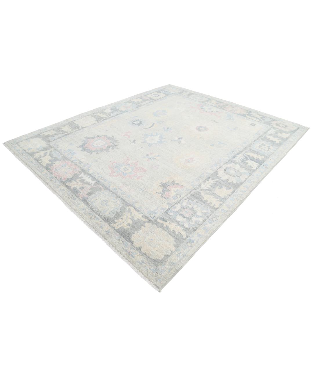 Oushak 8' 5" X 9' 11" Hand-Knotted Wool Rug 8' 5" X 9' 11" (257 X 302) / Silver / Grey