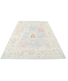 Oushak 6' 4" X 8' 2" Hand-Knotted Wool Rug 6' 4" X 8' 2" (193 X 249) / Blue / Ivory