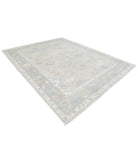 Oushak 9' 1" X 11' 9" Hand-Knotted Wool Rug 9' 1" X 11' 9" (277 X 358) / Silver / Grey