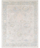 Oushak 9' 1" X 11' 9" Hand-Knotted Wool Rug 9' 1" X 11' 9" (277 X 358) / Silver / Grey