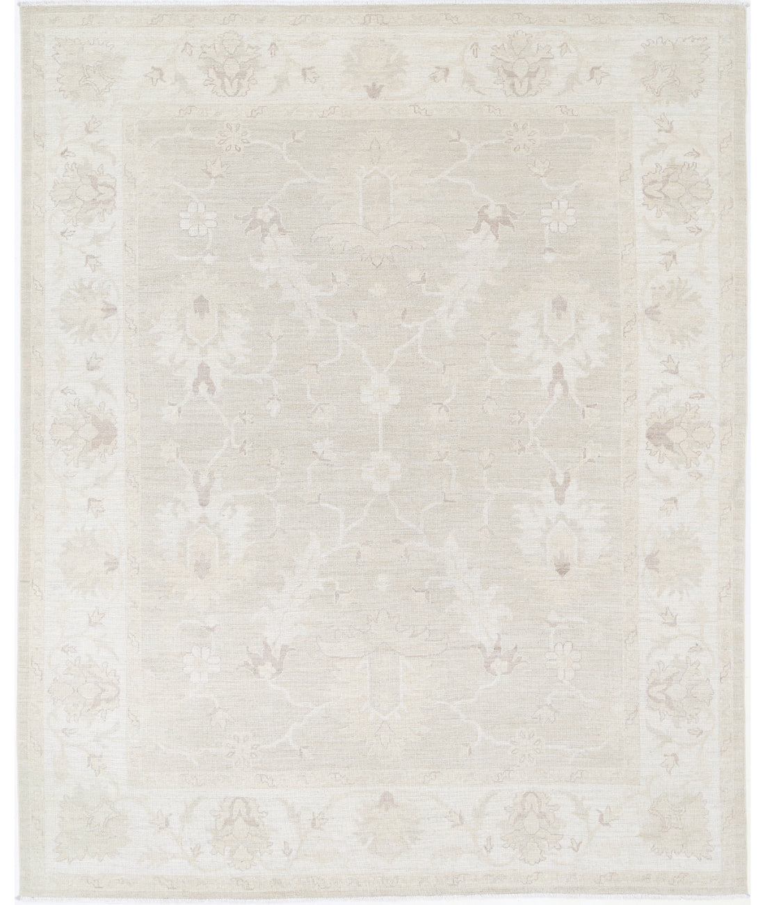 Oushak 8' 1" X 10' 0" Hand-Knotted Wool Rug 8' 1" X 10' 0" (246 X 305) / Taupe / Ivory