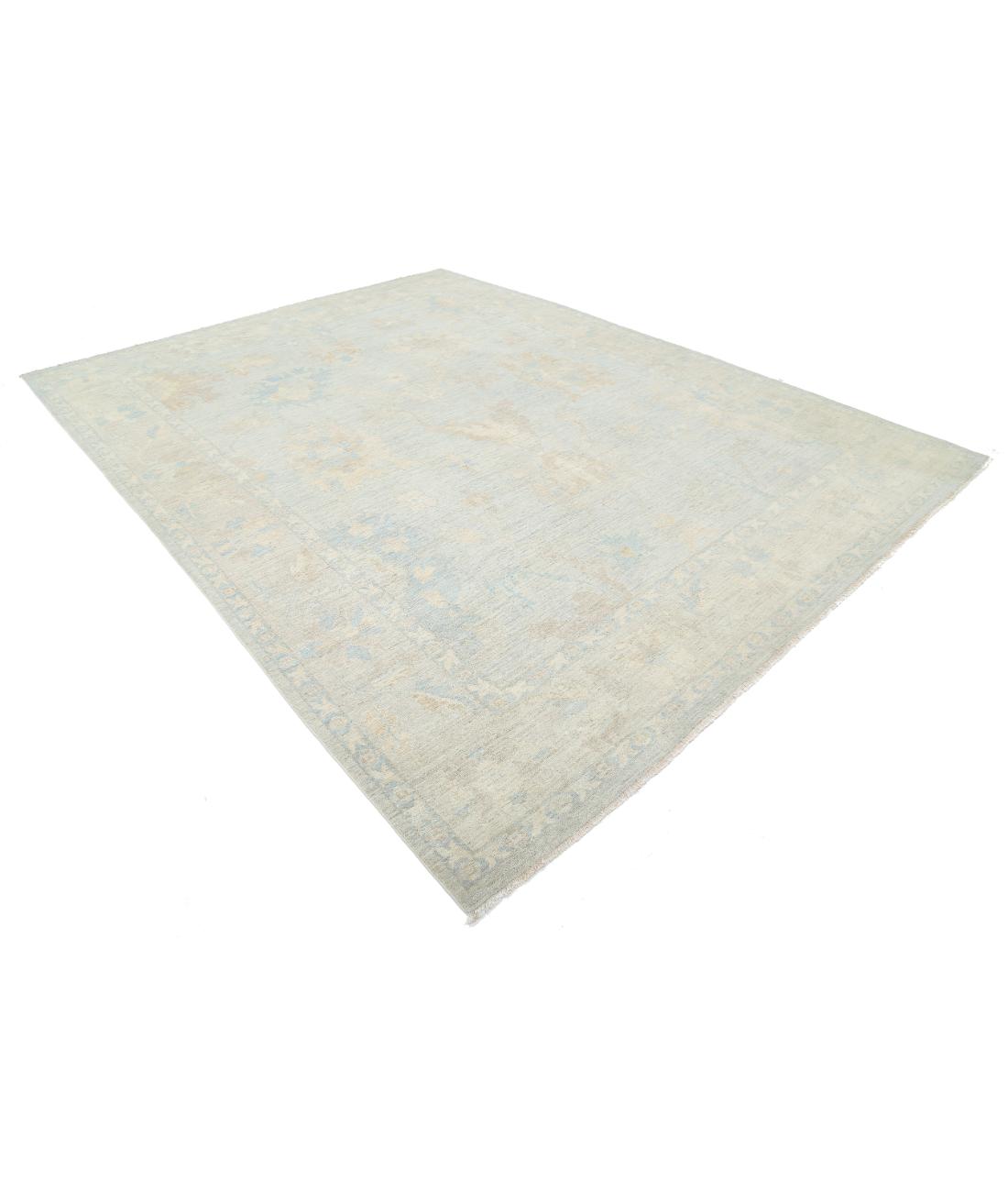 Oushak 9' 0" X 11' 9" Hand-Knotted Wool Rug 9' 0" X 11' 9" (274 X 358) / Silver / Taupe