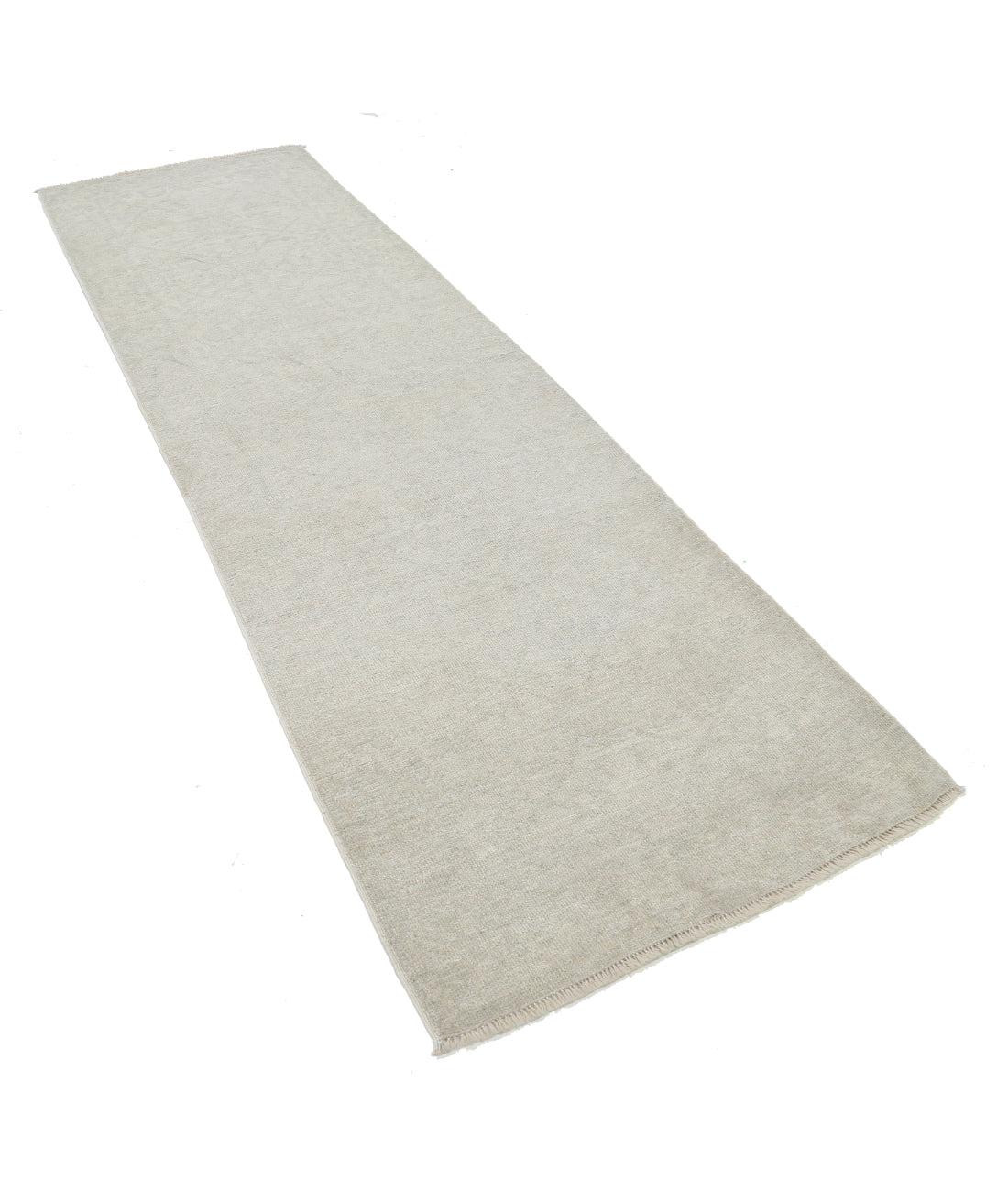 Oushak 3' 0" X 9' 8" Hand-Knotted Wool Rug 3' 0" X 9' 8" (91 X 295) / Ivory / Grey