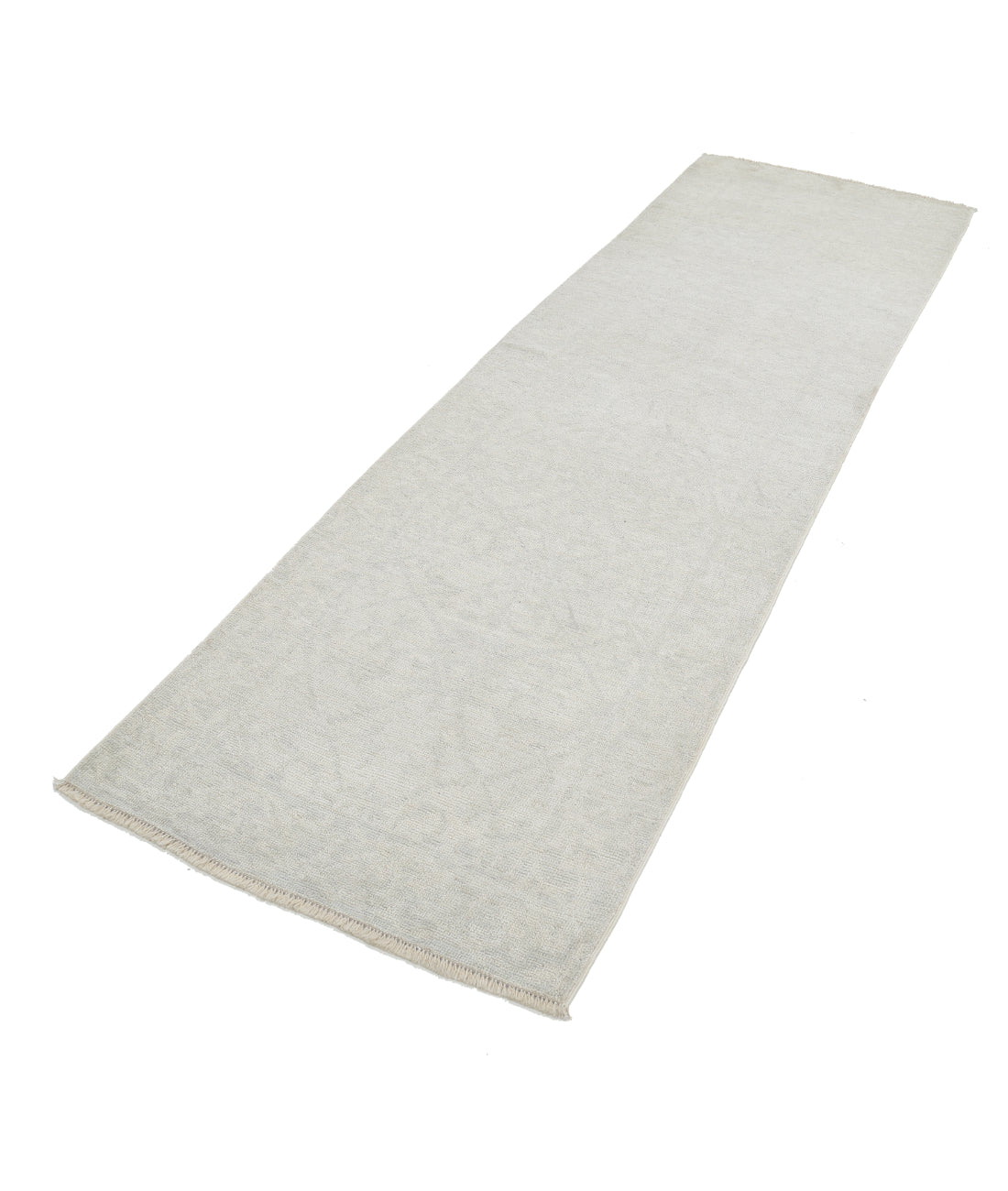 Oushak 3' 0" X 9' 8" Hand-Knotted Wool Rug 3' 0" X 9' 8" (91 X 295) / Ivory / Grey