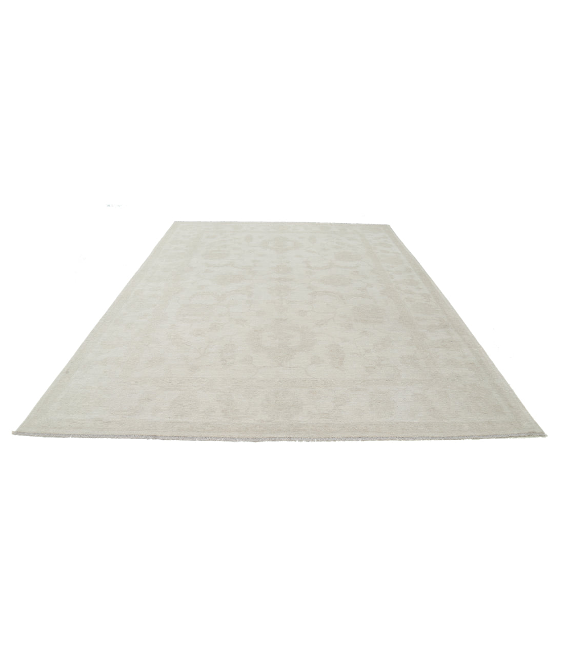 Oushak 8' 9" X 11' 8" Hand-Knotted Wool Rug 8' 9" X 11' 8" (267 X 356) / Ivory / Taupe