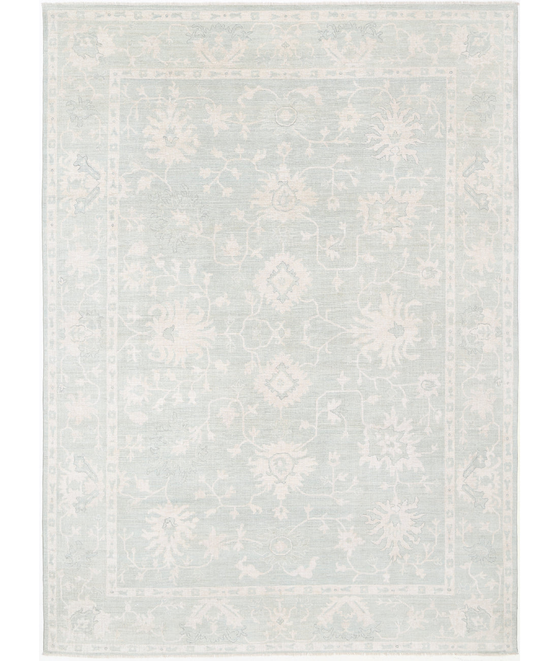 Oushak 9' 5" X 13' 2" Hand-Knotted Wool Rug 9' 5" X 13' 2" (287 X 401) / Green / Green