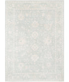 Oushak 9' 5" X 13' 2" Hand-Knotted Wool Rug 9' 5" X 13' 2" (287 X 401) / Green / Green