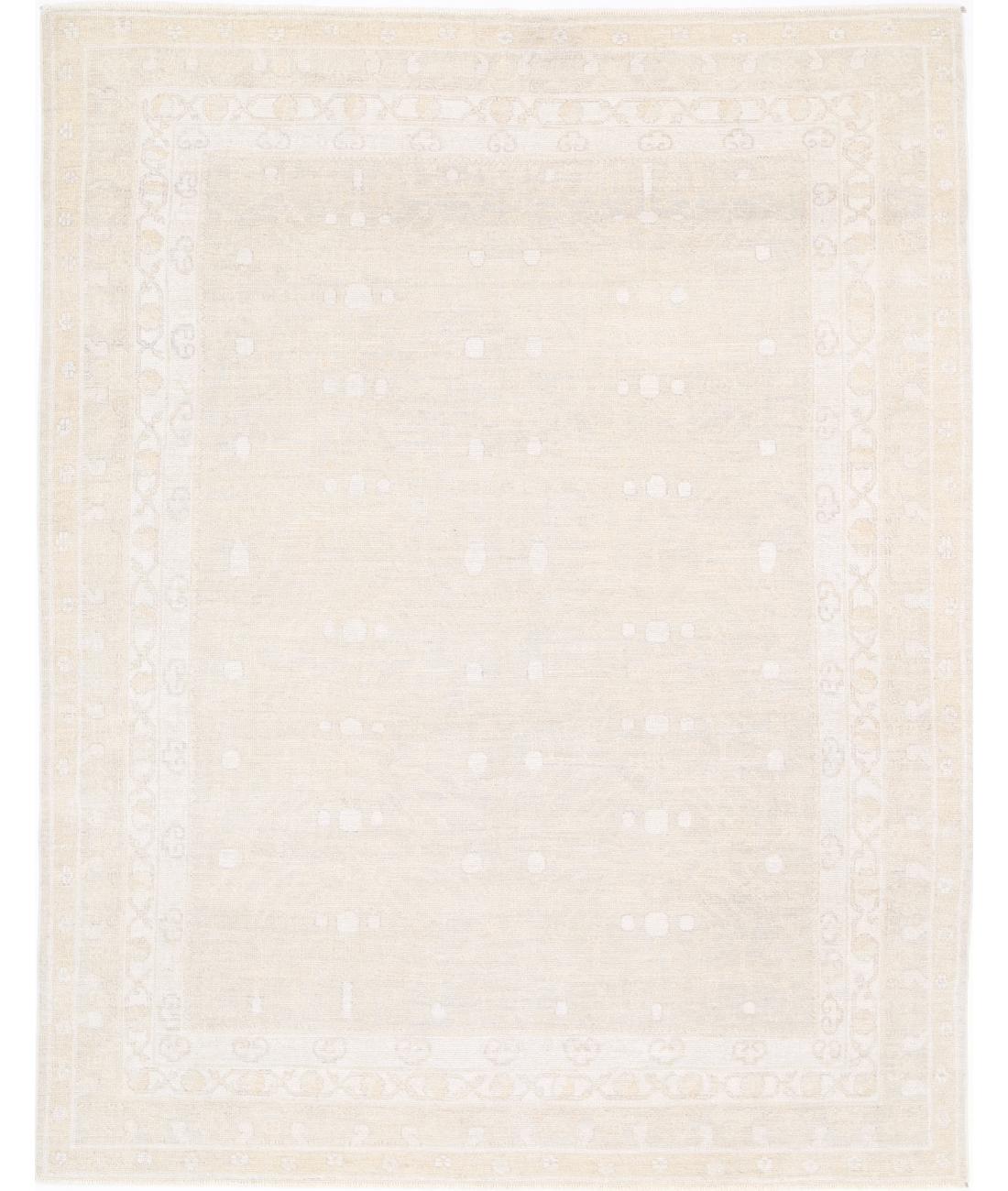Oushak 8' 2" X 10' 4" Hand-Knotted Wool Rug 8' 2" X 10' 4" (249 X 315) / Grey / Ivory