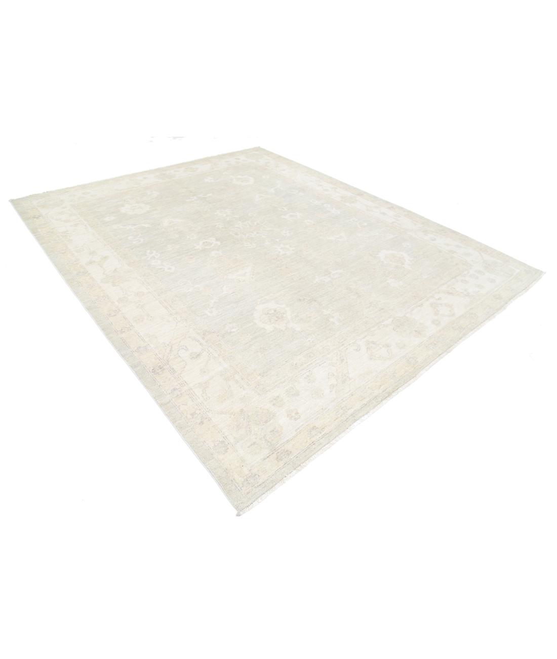 Oushak 8' 5" X 10' 3" Hand-Knotted Wool Rug 8' 5" X 10' 3" (257 X 312) / Silver / Ivory