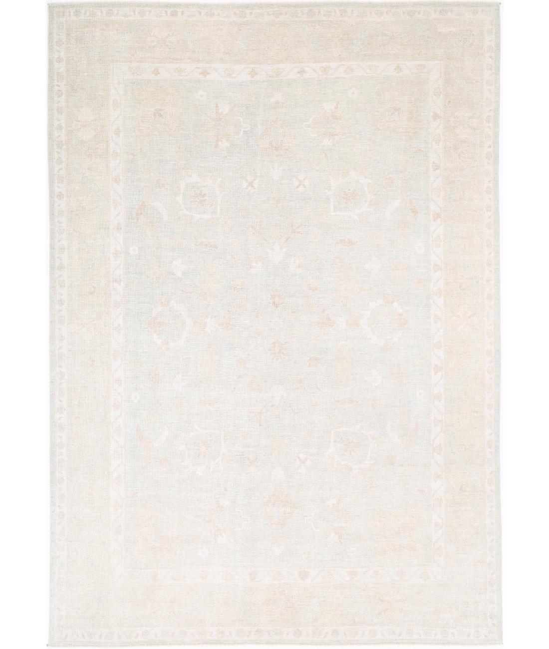 Oushak 10' 3" X 14' 5" Hand-Knotted Wool Rug 10' 3" X 14' 5" (312 X 439) / Grey / Ivory