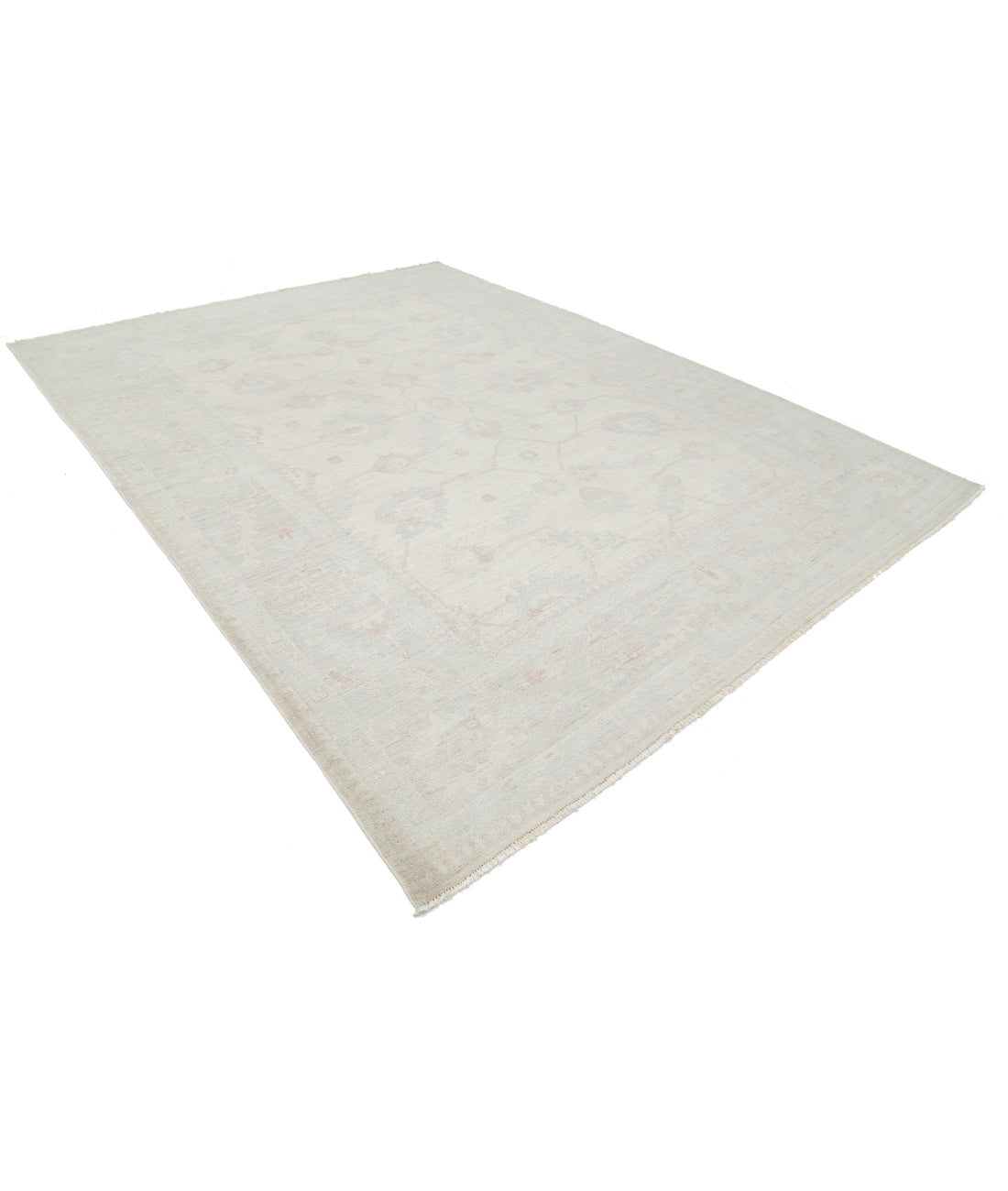 Oushak 9' 1" X 11' 11" Hand-Knotted Wool Rug 9' 1" X 11' 11" (277 X 363) / Ivory / Grey