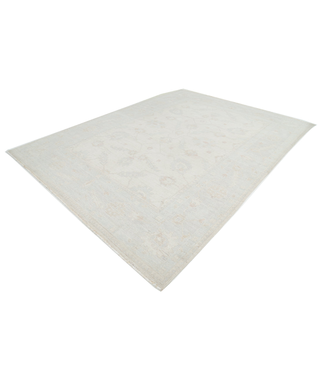 Oushak 9' 1" X 11' 11" Hand-Knotted Wool Rug 9' 1" X 11' 11" (277 X 363) / Ivory / Grey