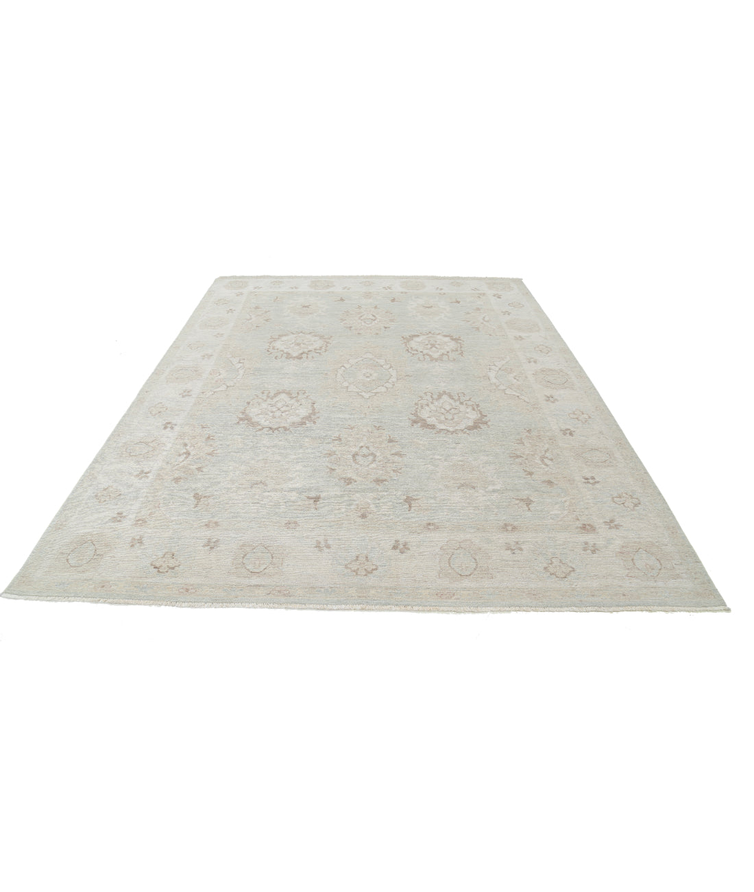 Oushak 7' 10" X 10' 0" Hand-Knotted Wool Rug 7' 10" X 10' 0" (239 X 305) / Grey / Ivory