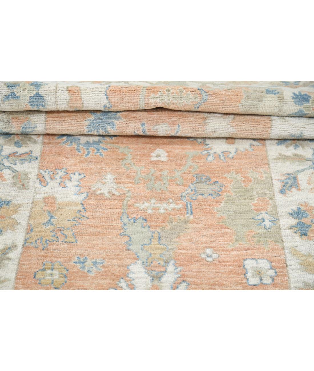 Oushak 3' 2" X 11' 10" Hand-Knotted Wool Rug 3' 2" X 11' 10" (97 X 361) / Peach / Ivory