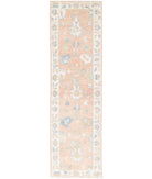 Oushak 3' 2" X 11' 10" Hand-Knotted Wool Rug 3' 2" X 11' 10" (97 X 361) / Peach / Ivory