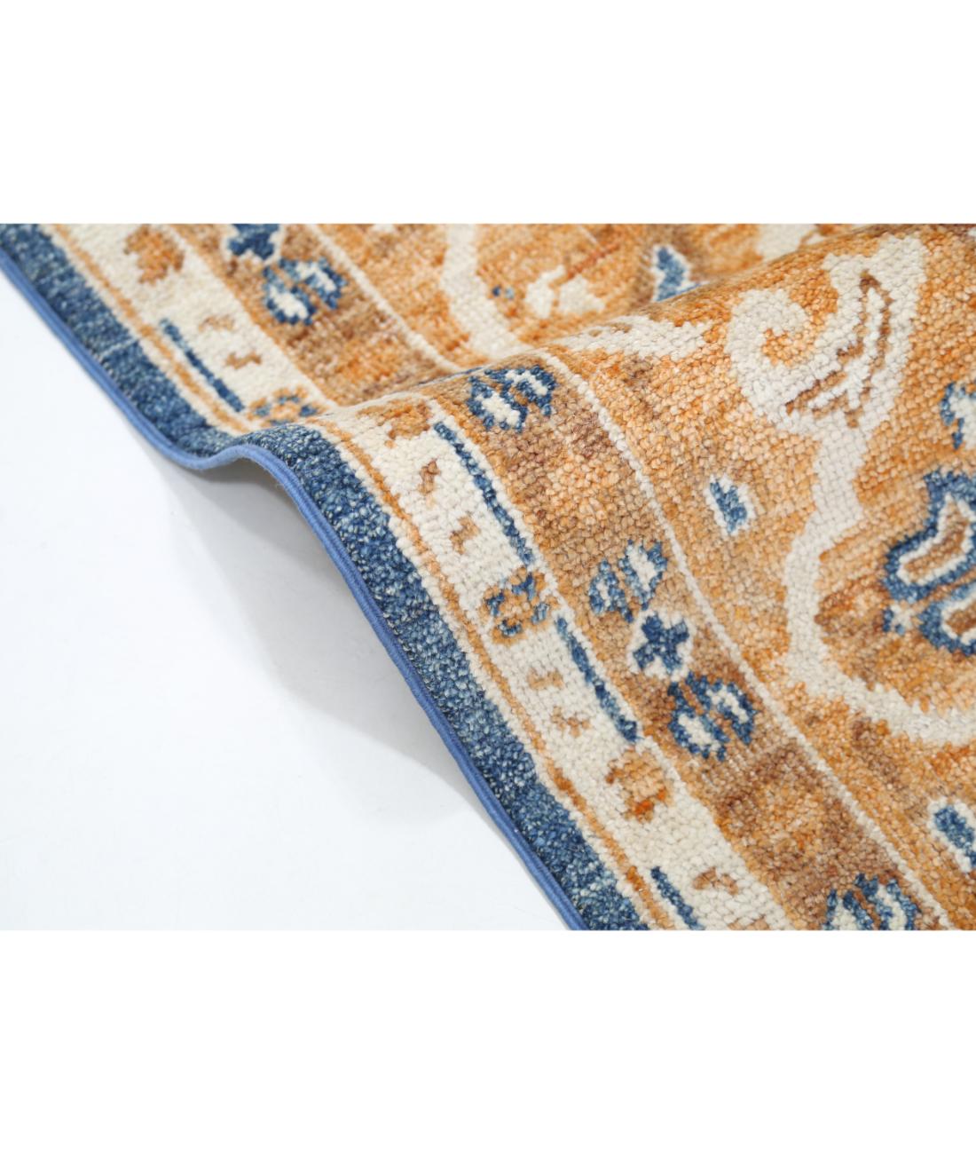 Oushak 8' 1" X 10' 3" Hand-Knotted Wool Rug 8' 1" X 10' 3" (246 X 312) / Blue / Orange