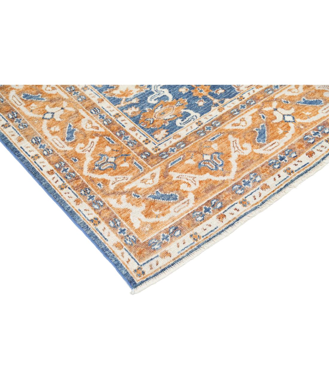 Oushak 8' 1" X 10' 3" Hand-Knotted Wool Rug 8' 1" X 10' 3" (246 X 312) / Blue / Orange