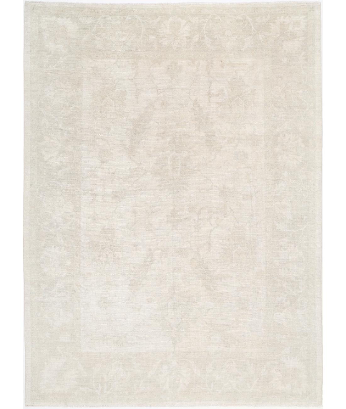 Oushak 8' 9" X 11' 9" Hand-Knotted Wool Rug 8' 9" X 11' 9" (267 X 358) / Ivory / Taupe