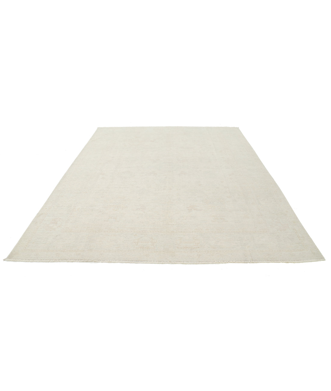 Oushak 8' 1" X 9' 9" Hand-Knotted Wool Rug 8' 1" X 9' 9" (246 X 297) / Ivory / Taupe