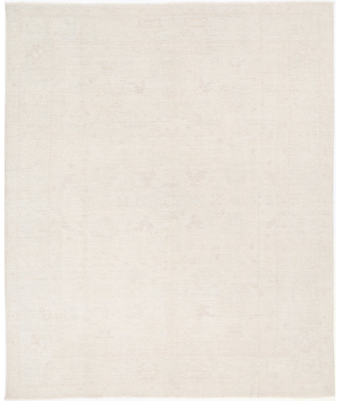 Oushak 8' 1" X 9' 9" Hand-Knotted Wool Rug 8' 1" X 9' 9" (246 X 297) / Ivory / Taupe