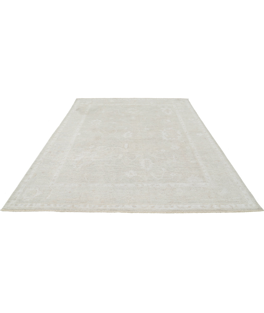 Oushak 8' 0" X 10' 1" Hand-Knotted Wool Rug 8' 0" X 10' 1" (244 X 307) / Taupe / Ivory