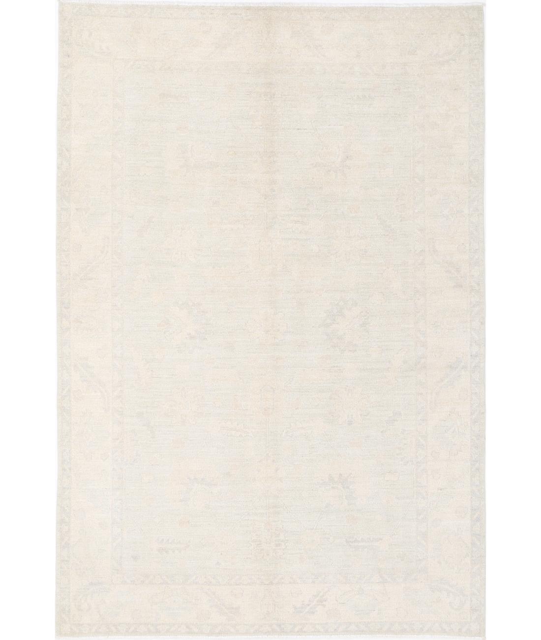 Oushak 6' 5" X 9' 6" Hand-Knotted Wool Rug 6' 5" X 9' 6" (196 X 290) / Silver / Ivory