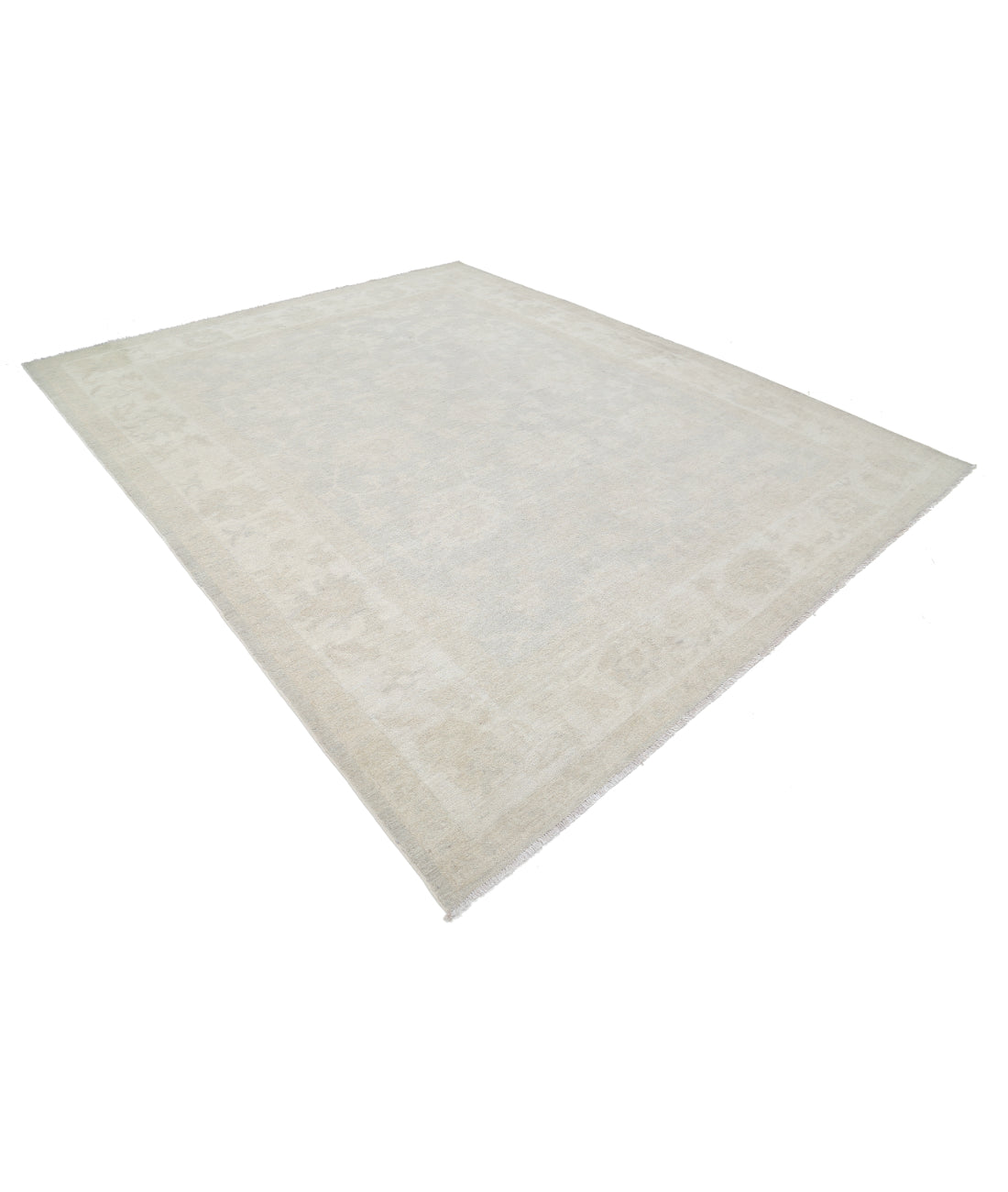 Oushak 9' 0" X 10' 11" Hand-Knotted Wool Rug 9' 0" X 10' 11" (274 X 333) / Silver / Ivory