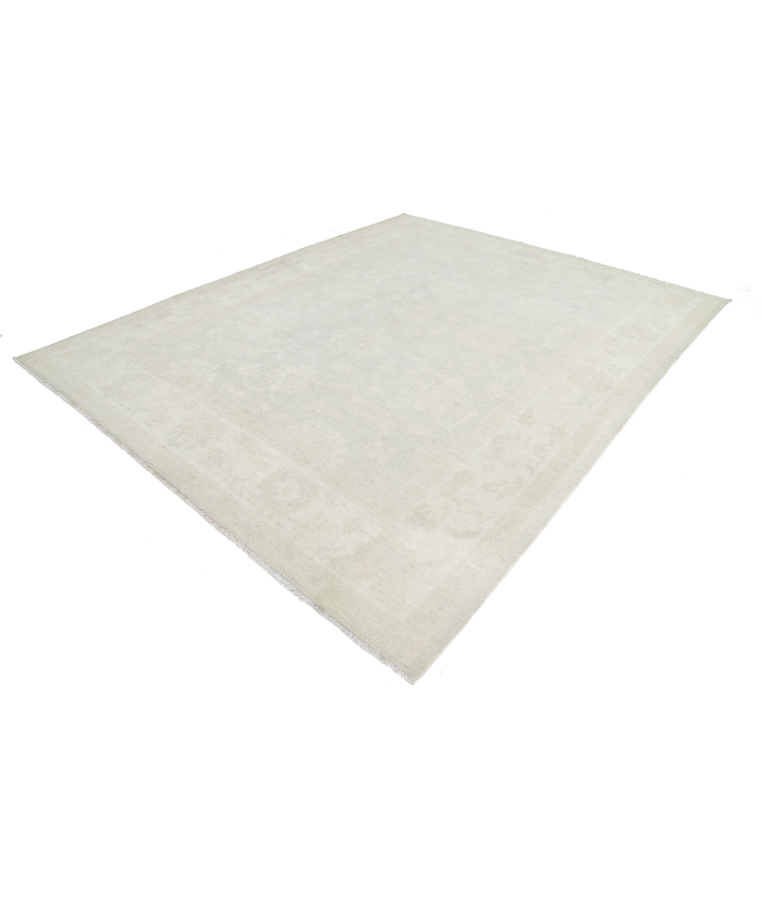 Oushak 9' 0" X 10' 11" Hand-Knotted Wool Rug 9' 0" X 10' 11" (274 X 333) / Silver / Ivory