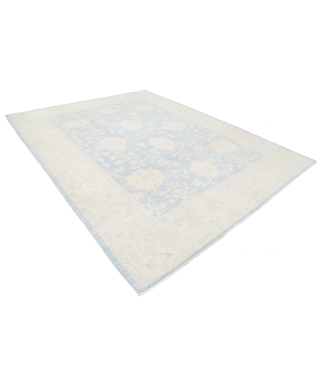 Oushak 8' 9" X 11' 8" Hand-Knotted Wool Rug 8' 9" X 11' 8" (267 X 356) / Blue / Ivory