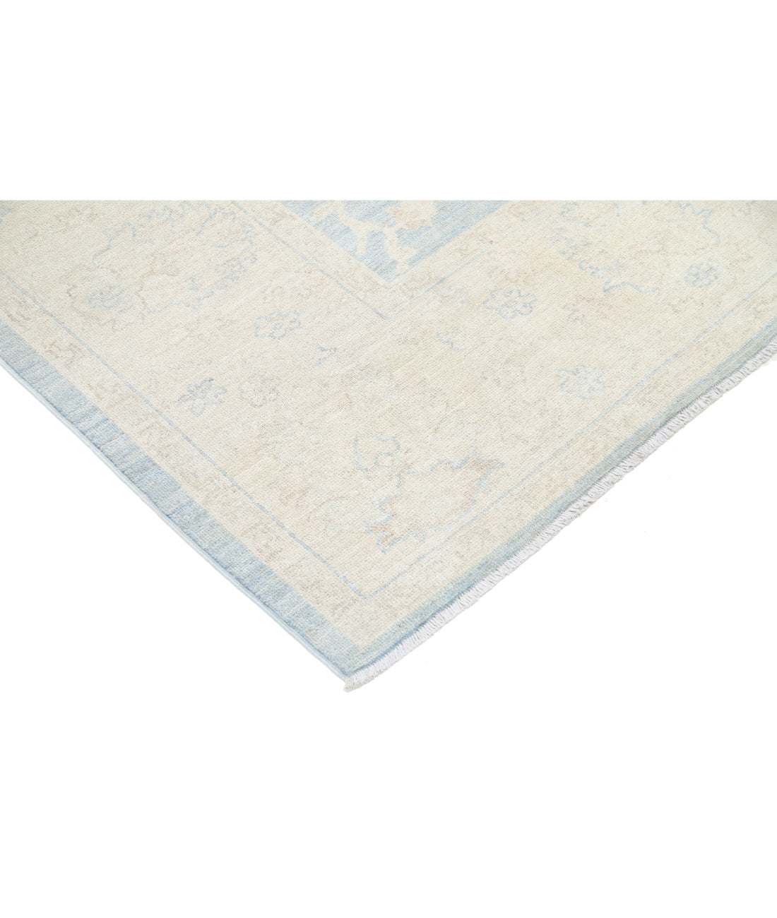 Oushak 8' 9" X 11' 8" Hand-Knotted Wool Rug 8' 9" X 11' 8" (267 X 356) / Blue / Ivory