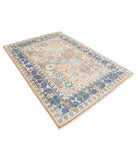 Oushak 5' 7" X 8' 0" Hand-Knotted Wool Rug 5' 7" X 8' 0" (170 X 244) / Rust / Blue