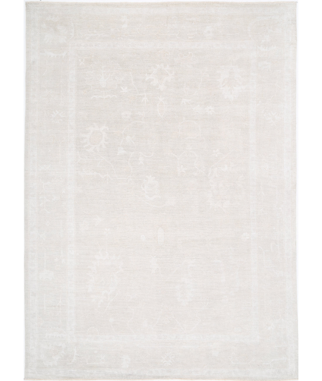 Oushak 10' 2" X 14' 1" Hand-Knotted Wool Rug 10' 2" X 14' 1" (310 X 429) / Taupe / Ivory