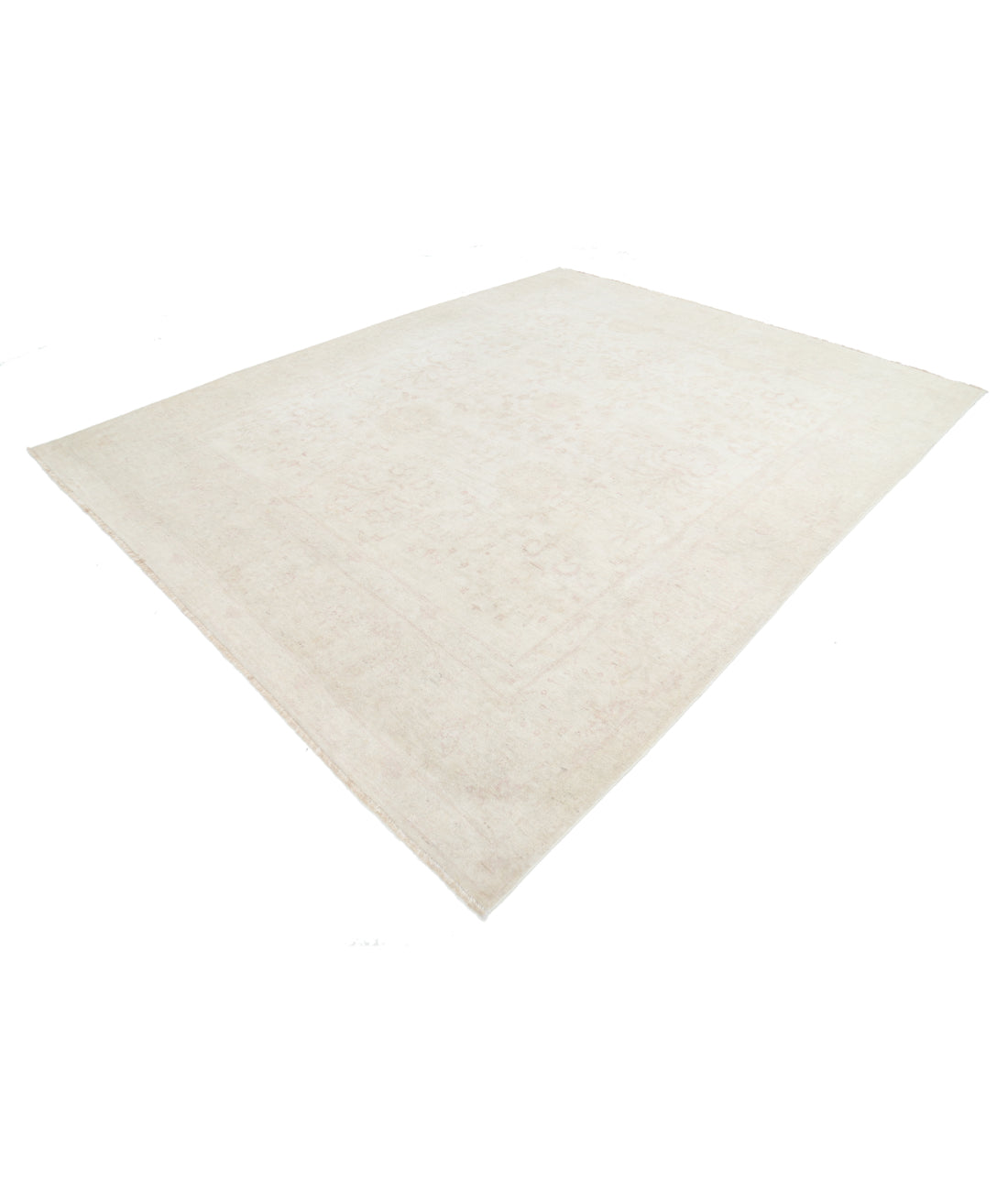 Oushak 9' 0" X 12' 7" Hand-Knotted Wool Rug 9' 0" X 12' 7" (274 X 384) / Ivory / Taupe