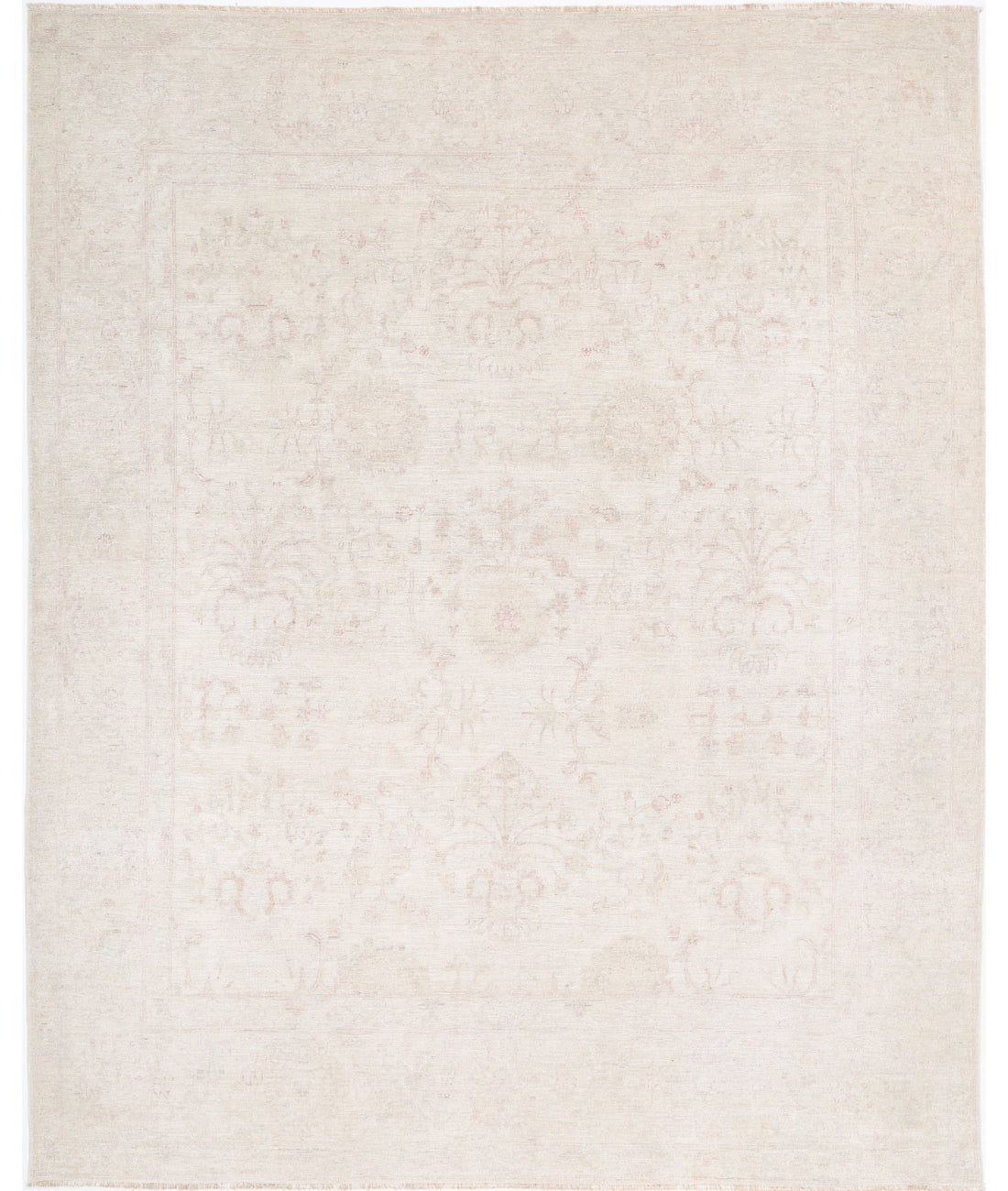 Oushak 9' 0" X 12' 7" Hand-Knotted Wool Rug 9' 0" X 12' 7" (274 X 384) / Ivory / Taupe