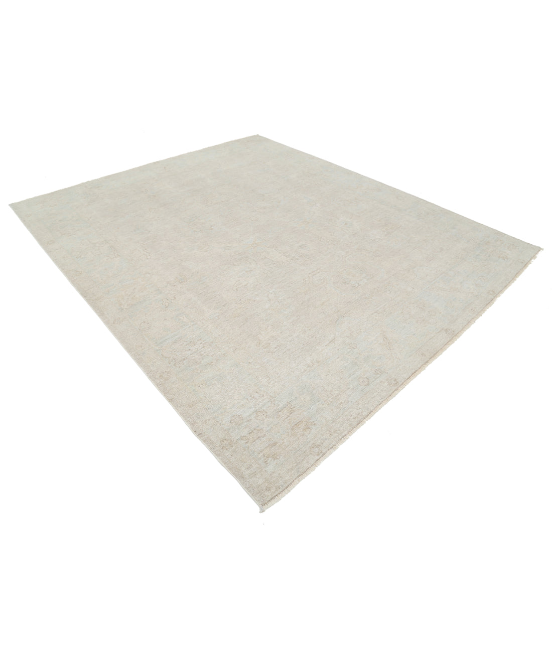 Oushak 8' 2" X 9' 10" Hand-Knotted Wool Rug 8' 2" X 9' 10" (249 X 300) / Taupe / Blue