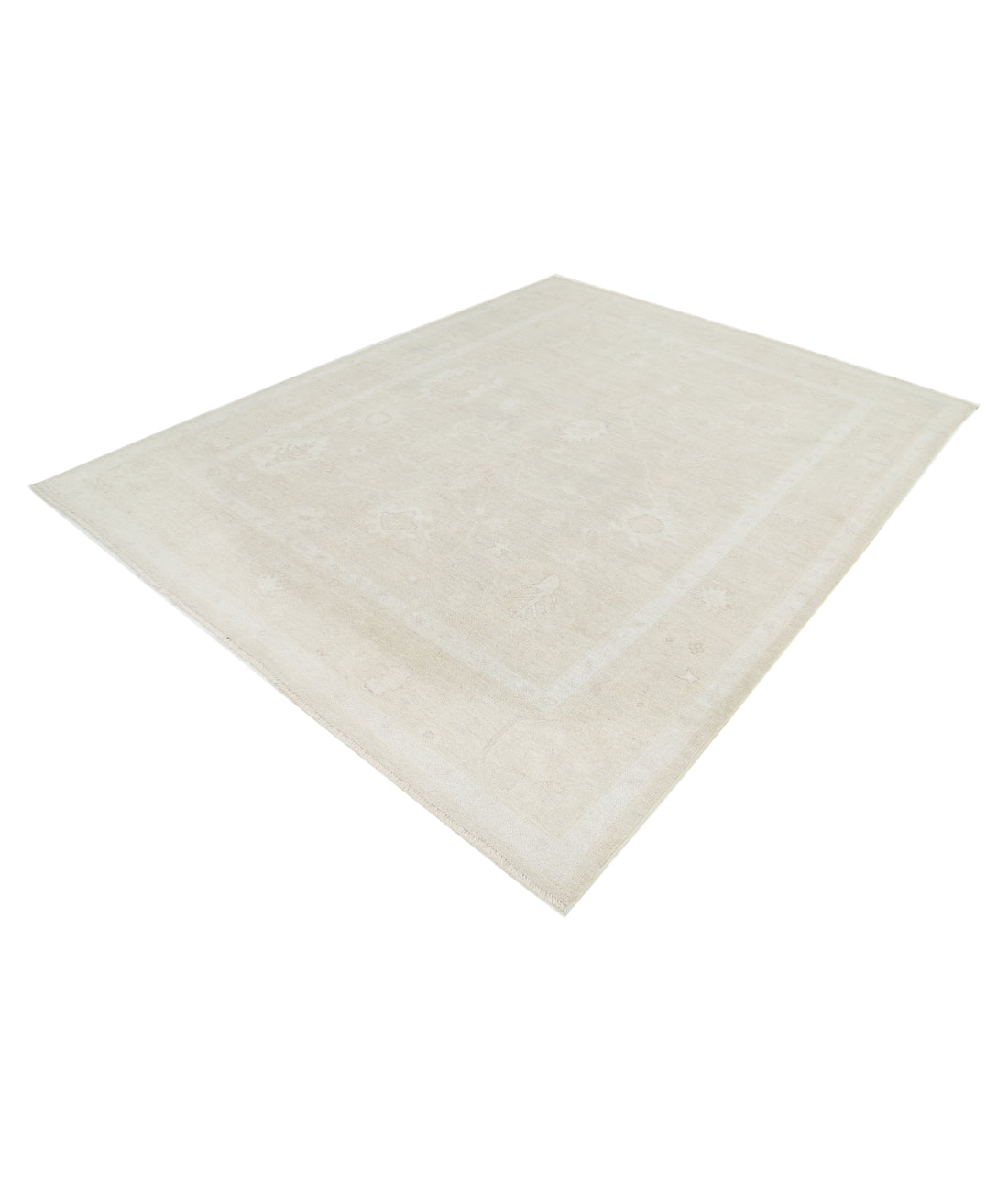 Oushak 7' 10" X 9' 8" Hand-Knotted Wool Rug 7' 10" X 9' 8" (239 X 295) / Beige / Beige