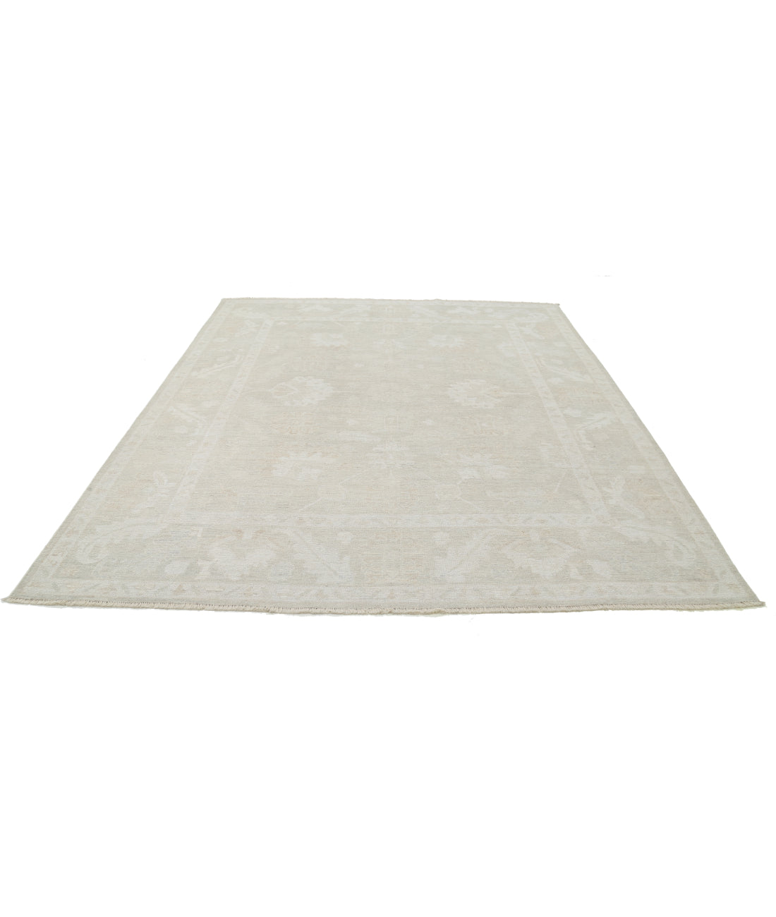 Oushak 8' 5" X 9' 10" Hand-Knotted Wool Rug 8' 5" X 9' 10" (257 X 300) / Beige / Beige