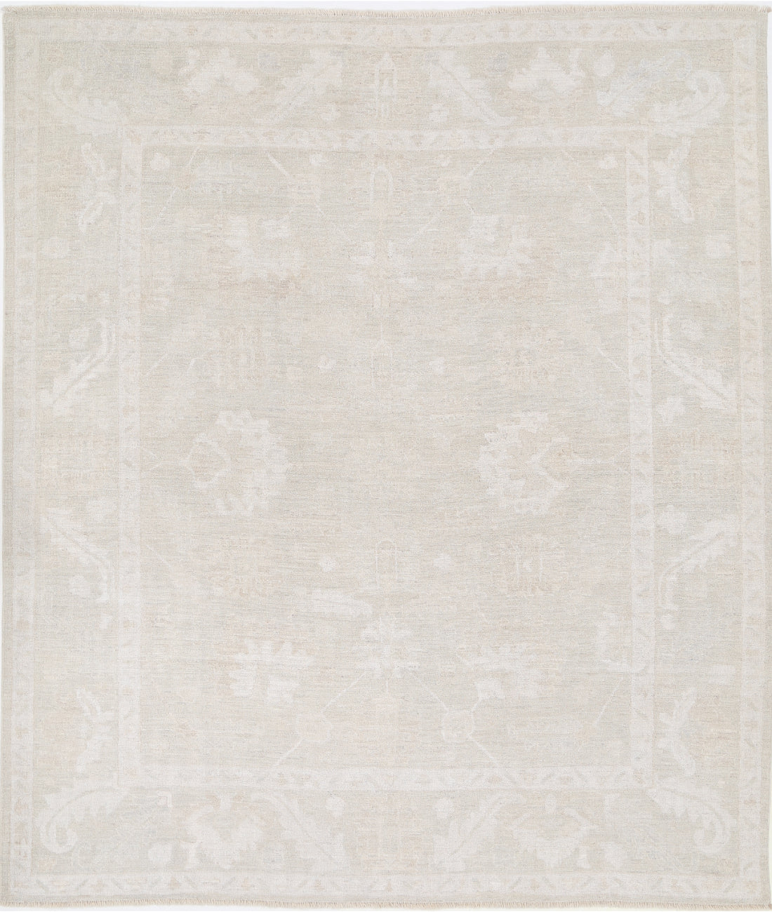 Oushak 8' 5" X 9' 10" Hand-Knotted Wool Rug 8' 5" X 9' 10" (257 X 300) / Beige / Beige